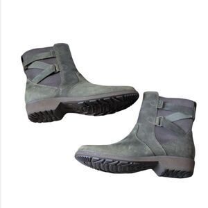 Teva Ellery Ankle WP Waterproof Olive Green Leather Boots 8